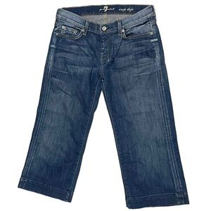 7 For All Mankind Crop Dojo Denim Blue Jeans, Women’s Sz 29
